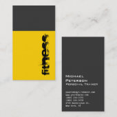 Carte de visite sportif vertical gris-jaune (Devant / Derrière)