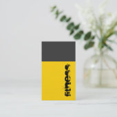 Carte de visite sportif vertical gris-jaune (Debout devant)