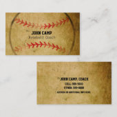 Carte de visite sportive de baseball d'aspect anci (Devant / Derrière)