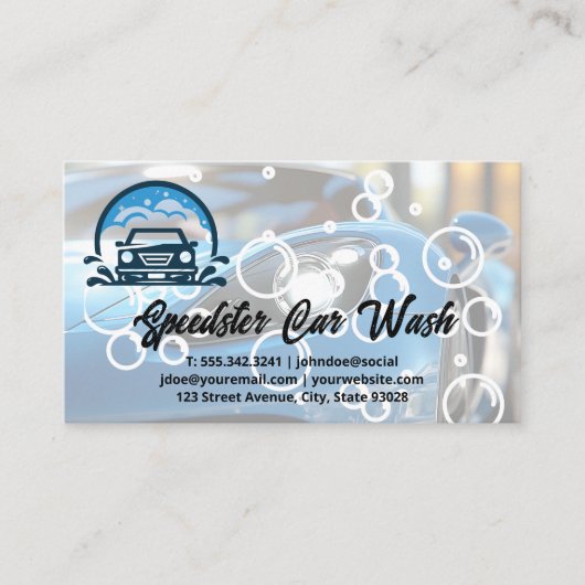 Carte De Visite Sports Car | Auto Wash Clean Detailing (Devant)