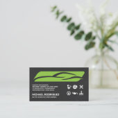 Carte De Visite Sports Car Stylized Logo | Auto Services  (Debout devant)