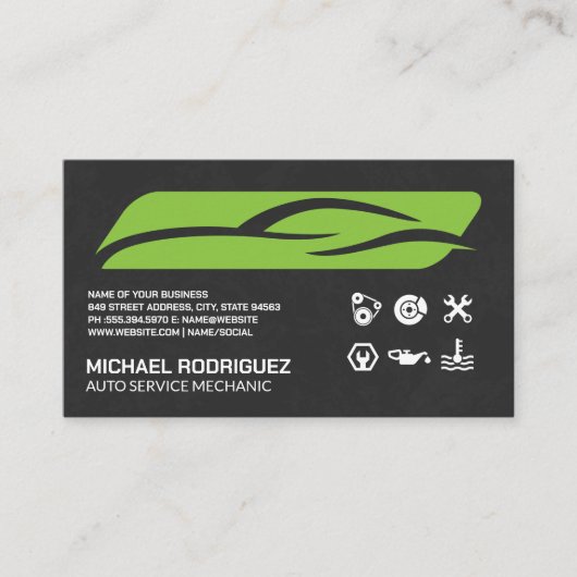 Carte De Visite Sports Car Stylized Logo | Auto Services  (Devant)