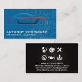 Carte De Visite Sports Car Stylized Logo | Gears | Auto Services (Devant / Derrière)