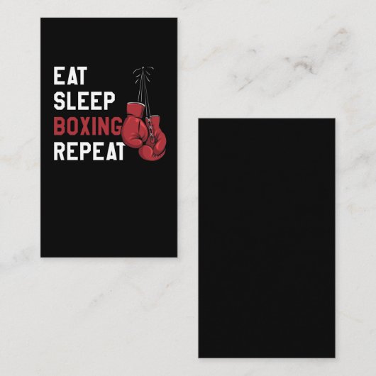 Carte De Visite Sports cool Mangez La Boxe Du Sommeil Répéter (Devant / Derrière)
