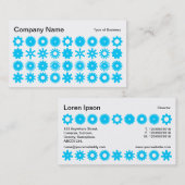 Carte De Visite Spots - bleu ciel sur blanc (Devant / Derrière)