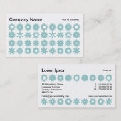 Carte De Visite Spots - bleu clair vert sur blanc (Devant / Derrière)