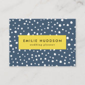 Carte De Visite Spots Dalmatiens Bleus Marine, Points Dalmatiens, (Devant)