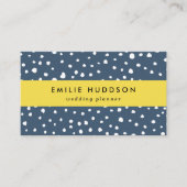 Carte De Visite Spots Dalmatiens Bleus Marine, Points Dalmatiens,  (Devant)