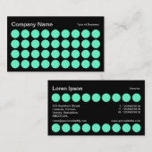 Carte De Visite Spots - Turquoise sur Noir (Devant / Derrière)