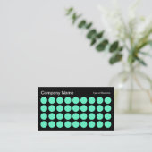 Carte De Visite Spots - Turquoise sur Noir (Debout devant)