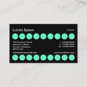 Carte De Visite Spots - Turquoise sur Noir (Dos)