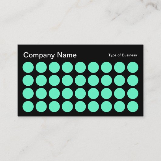 Carte De Visite Spots - Turquoise sur Noir (Devant)