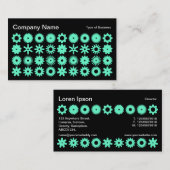 Carte De Visite Spots - Turquoise sur Noir (Devant / Derrière)