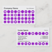 Carte De Visite Spots - Violet sur blanc (Devant / Derrière)