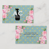 Carte De Visite Spray à bouteille | Polka Dot Spray | Fleurs (Devant / Derrière)