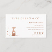 Carte De Visite Spray Bottle Professional Maid & House Cleaning (Dos)