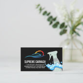 Carte De Visite Spray Bottle Soap Bubbles | Auto Wash Logo (Debout devant)