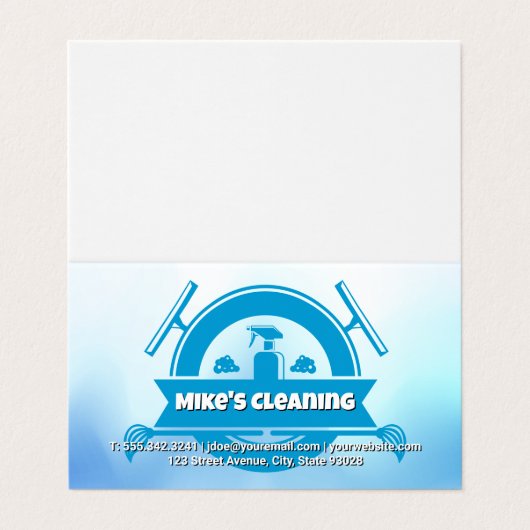 Carte De Visite Spray Bottle | Squeegee (Extérieur déplié)