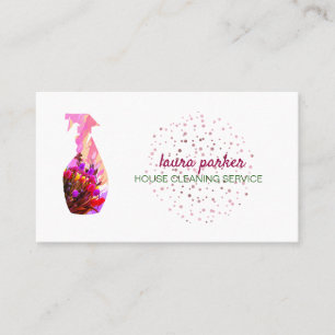 Carte De Visite Spray Bouteille Service de nettoyage floral Jardin