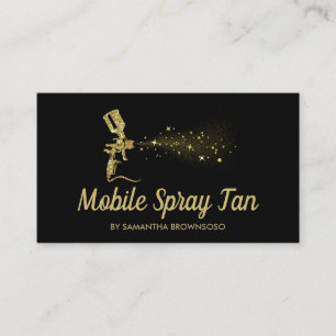 Carte De Visite Spray de bronzage mobile Black and Gold