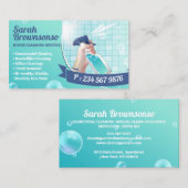 Carte De Visite Spray de lavage bleu vert (Devant / Derrière)