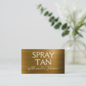 Carte De Visite Spray Métal Brossé Or Tan (Debout devant)