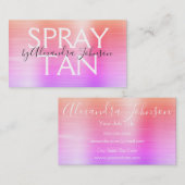 Carte De Visite Spray Métal Brossé Rose Orange Tan (Devant / Derrière)