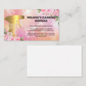 Carte De Visite Spray métal or | Bulles de savon | Fleurs (Devant / Derrière)