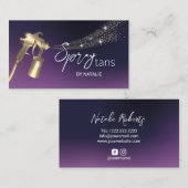 Carte De Visite Spray mobile Tanning Purple & Gold Skincare (Devant / Derrière)
