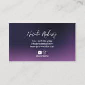 Carte De Visite Spray mobile Tanning Purple & Gold Skincare (Dos)