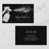 Carte De Visite Spray Parties scintillant Argent Tan Tanning (Devant / Derrière)