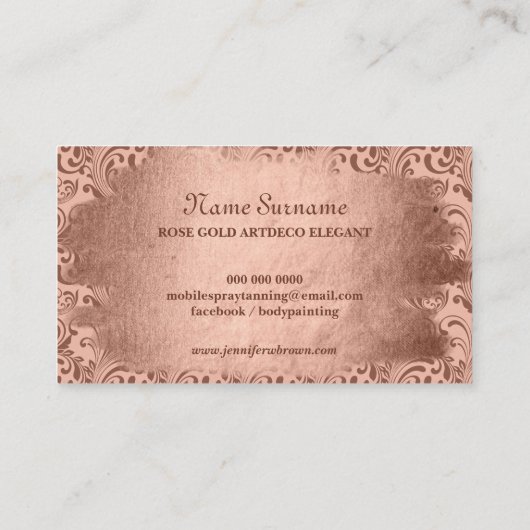 Carte De Visite Spray Tan Bronze Fissures Damask (Dos)