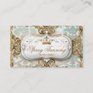 Carte De Visite Spray Tan Elegant Couronne Damask Bijoux