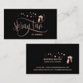 Carte De Visite Spray Tan machine mobile studio de bronzage coeurs (Devant / Derrière)