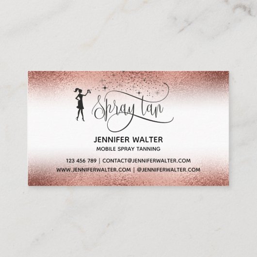 Carte De Visite Spray Tan Machine Spray Tanning Mobile Tanning (Dos)