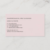 Carte De Visite Spray Tan Minimal Soins de la peau rose (Dos)