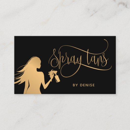 Carte De Visite Spray Tan Mobile Spray Tan Gold Glittering Girl (Devant)