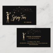 Carte De Visite Spray Tan Mobile Spray Tan Gold Glittering Girl (Devant / Derrière)