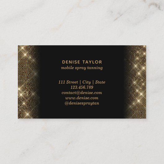 Carte De Visite Spray Tan Mobile Spray Tan Gold Glittering Girl (Dos)