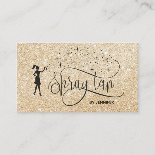 Carte De Visite Spray Tan Mobile Spray Tanning Fille brillante (Devant)