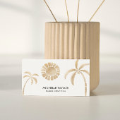 Carte De Visite Spray Tan Mobile Tropical Palm Tree Beach Gold