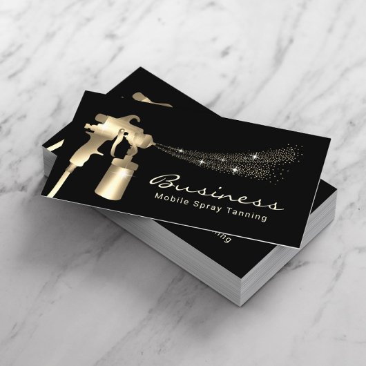Carte De Visite Spray Tan moderne Or Tanning mobile
