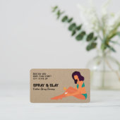 Carte De Visite Spray Tan personnalisé QR Kraft (Debout devant)