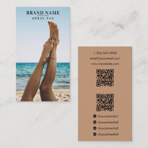 Carte De Visite Spray Tan Photo Social Media Marketing 2 QR Codes