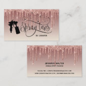 Carte De Visite Spray tan script goutte à goutte parties scintilla (Devant / Derrière)