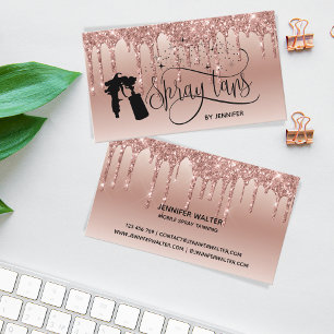 Carte De Visite Spray tan script goutte à goutte parties scintilla