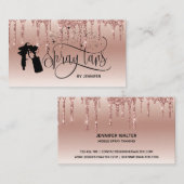 Carte De Visite Spray tan script goutte à goutte parties scintilla (Devant / Derrière)