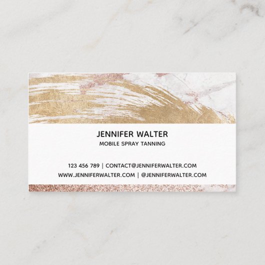 Carte De Visite Spray tan script or parties scintillant brosse coe (Dos)