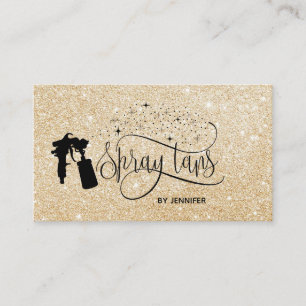 Carte De Visite Spray tan script or parties scintillant confetti