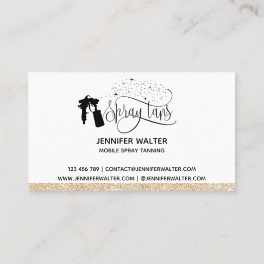 Carte De Visite Spray tan script or parties scintillant confetti (Dos)